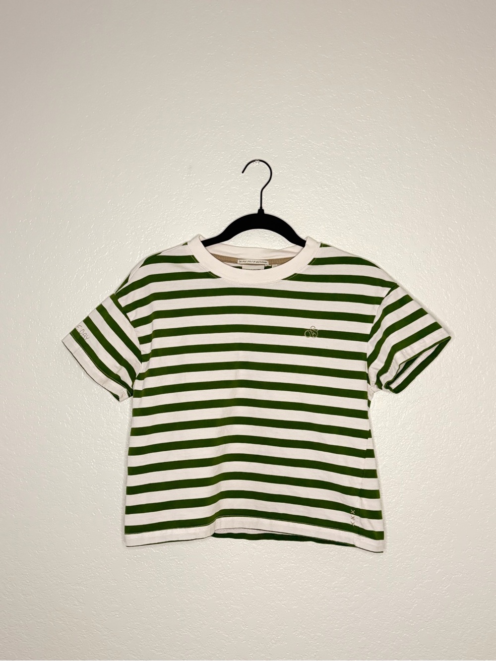 Striped Green & White Tee